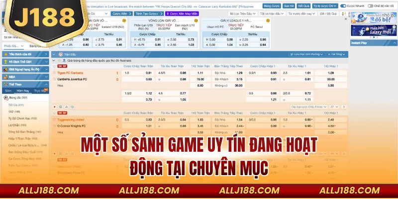 Một số sảnh game uy tín đang hoạt động tại chuyên mục
